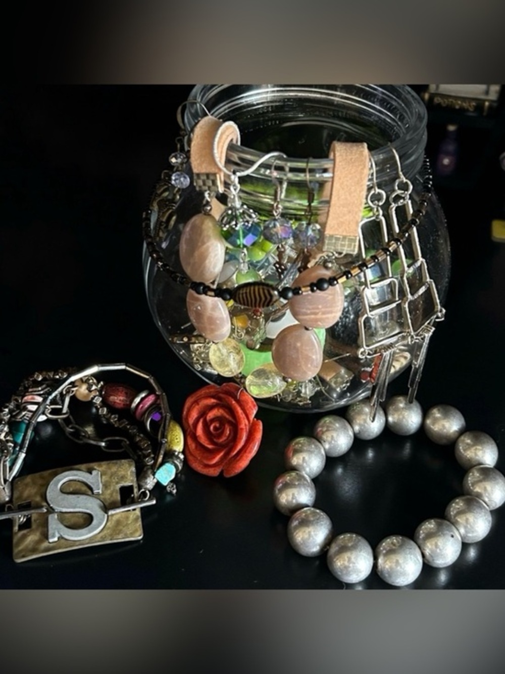 Mixed Costume Jewelry Jar